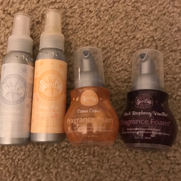 2 Scentsy Room Sprays And 2 Fragrance Foams Nwt